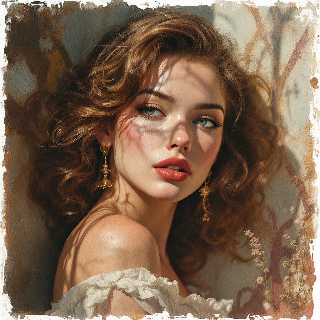 Sample image in the Polaroid Transfer Pin-up style