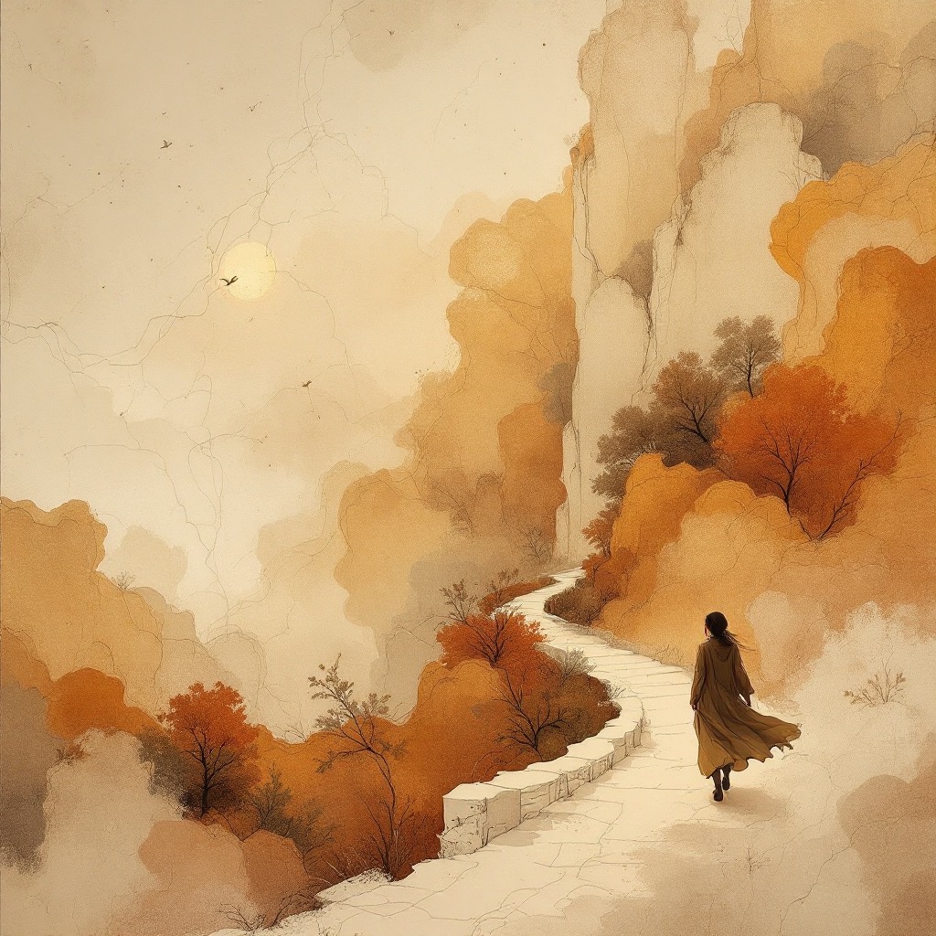 Sample image in the Iron-Wire Silk Scroll style