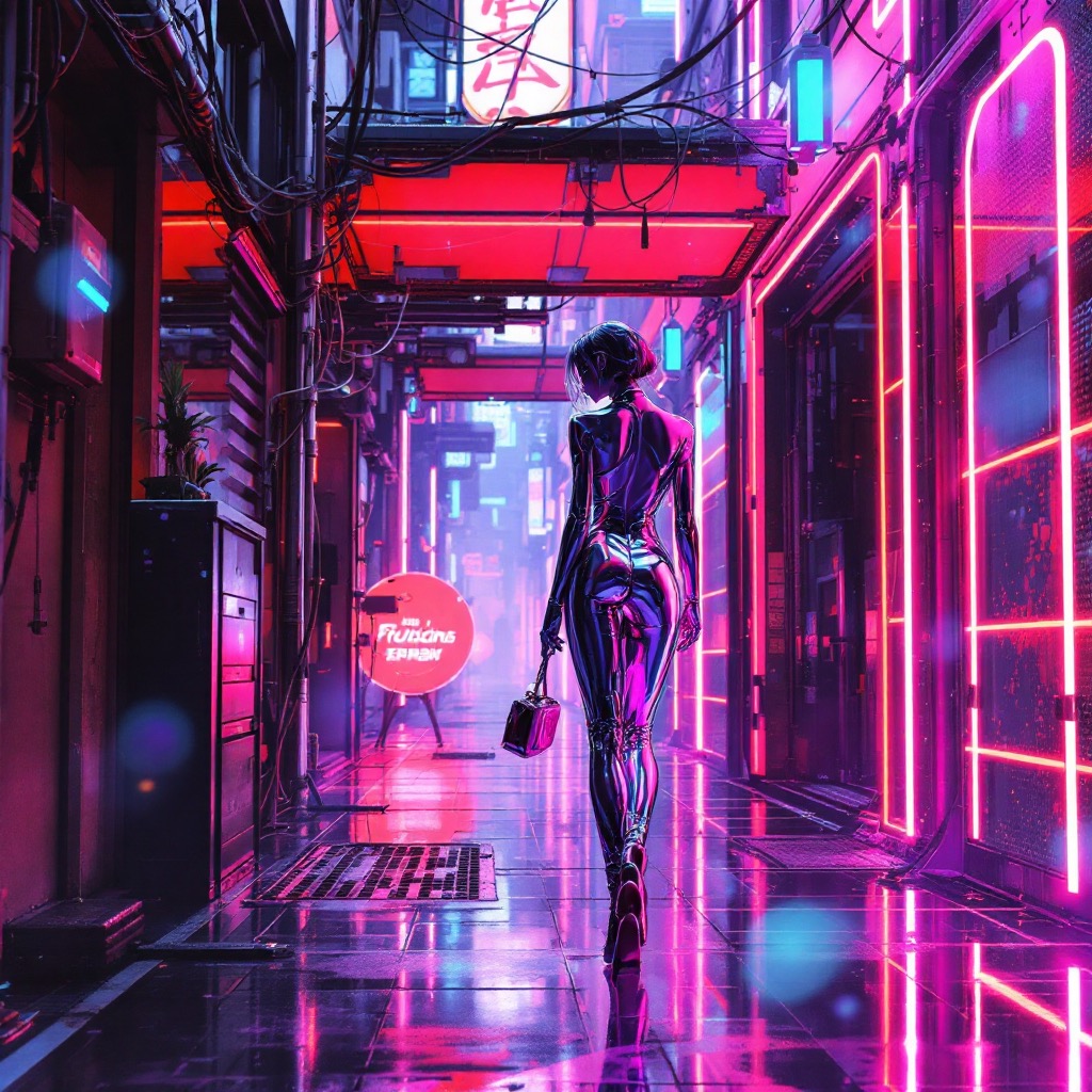 Sample image in the ChromeFuturism style