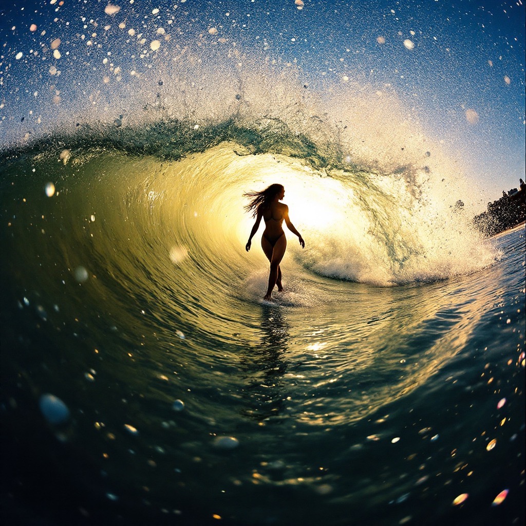 Sample image in the Fisheye Spray Freeze style