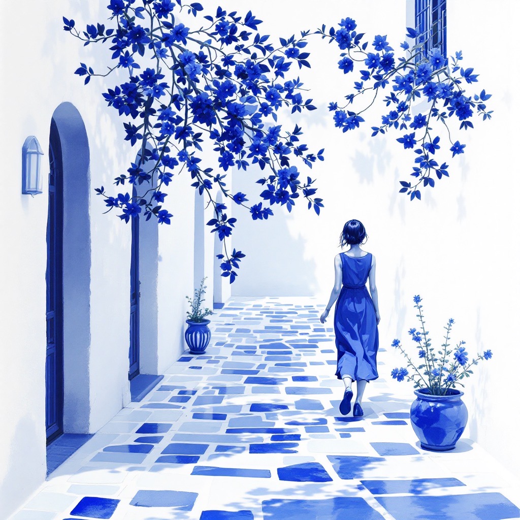 Sample image in the Porcelain Blue style