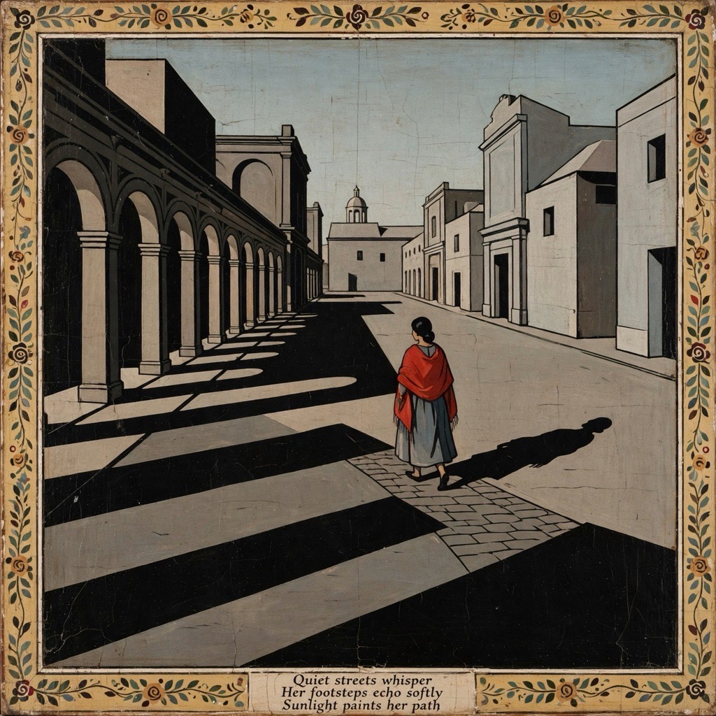 The Enamel Longshadow Stillness style rendered with muse-image-1.0